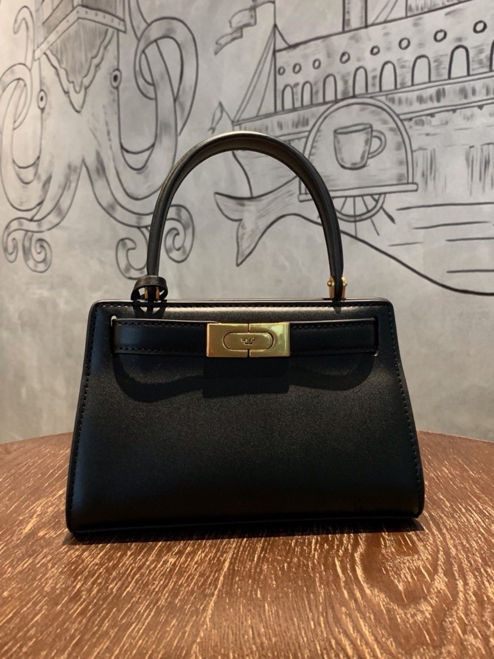 Tory Burch Black Lee Radziwill Nano Satchel Bag